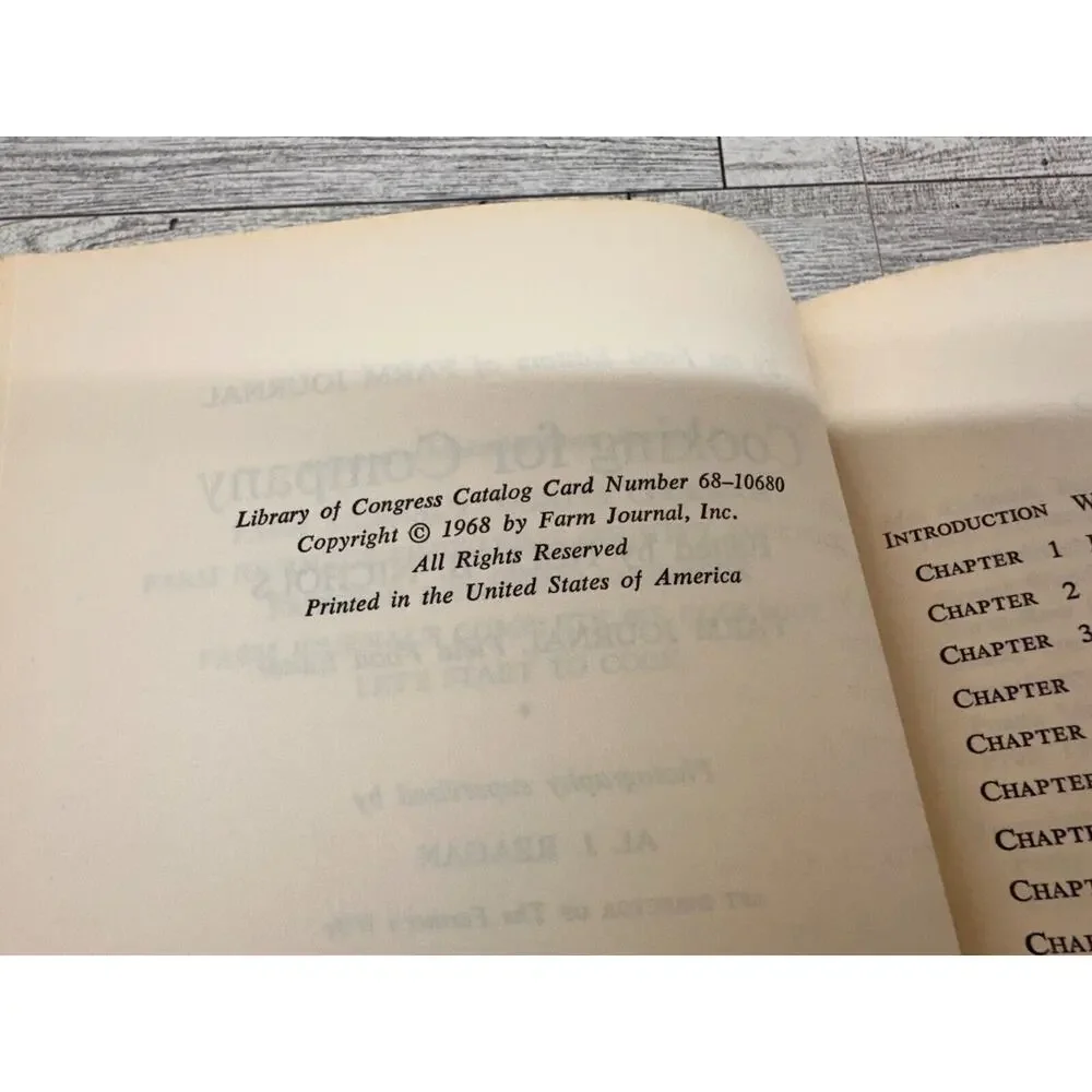 Vintage‎ 1968 Farm Journal's Cooking for Company Cookbook Recipes HCDJ